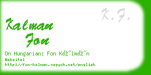 kalman fon business card